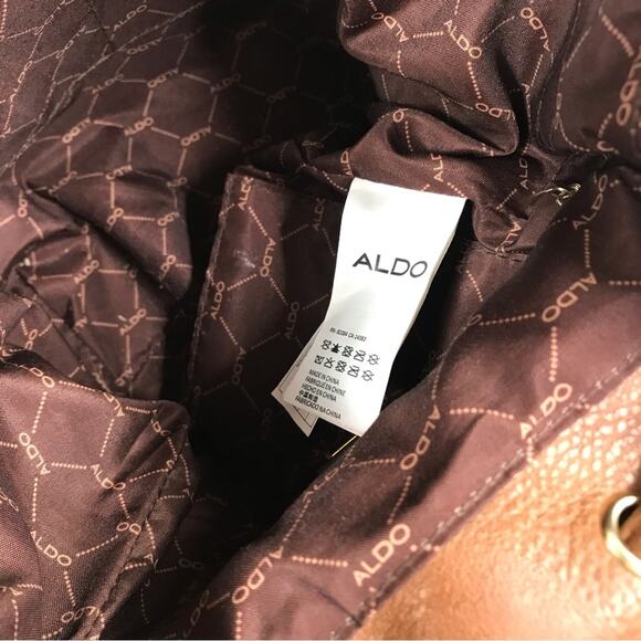 ALDO Bucket Backpack Brown Drawstring Gorpcore Travel Fairy Boho Festival Y2K - Picture 6 of 7